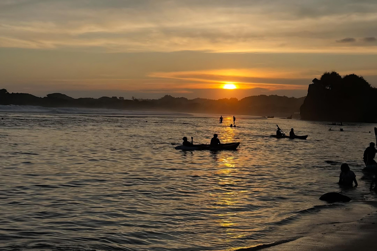 Relaxing Beach in Yogyakarta: Canoeing, Bean Bag & Coconut