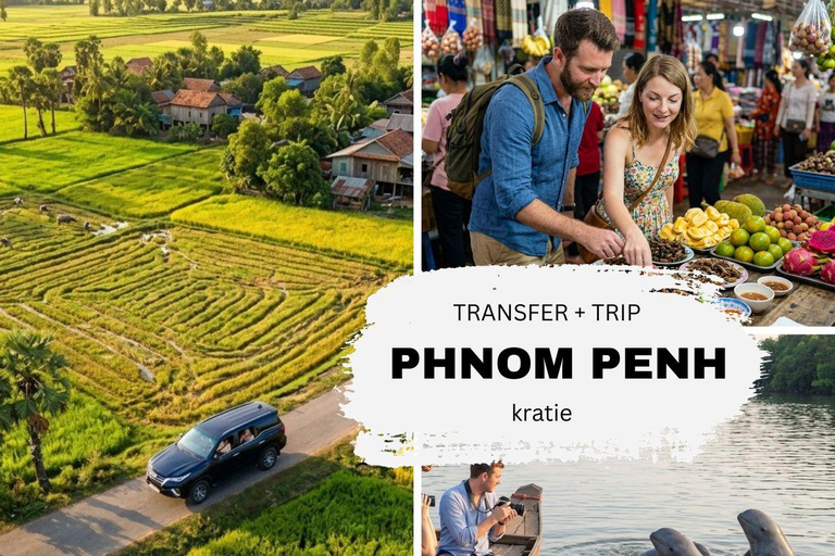 Phnom Penh to Kratie Private Car Tour with Scenic Stops
