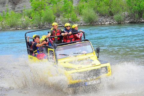 Från sidan: Rafting med zipline, fyrhjuling, jeepsafari och lunchEndast rafting