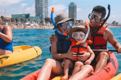 Barcelona: Kayak and Snorkeling Tour from Barceloneta Beach