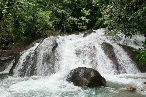 Khaolak: Half Day Bamboo Rafting, Temple & Waterfall Tour