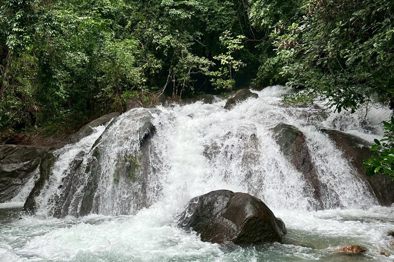 Khaolak: Half Day Bamboo Rafting, Temple & Waterfall Tour