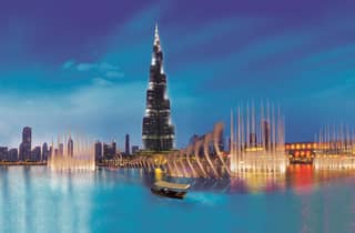Dubai: Giro del lago e spettacolo della fontana del Burj Khalifa