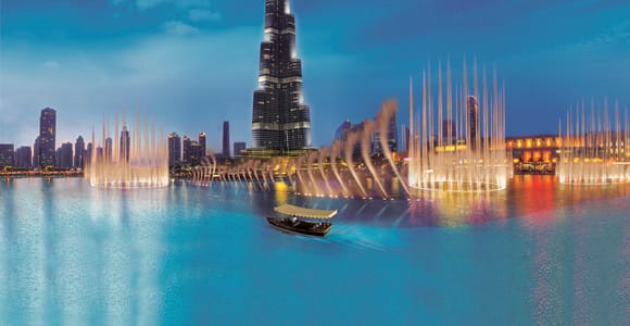 Dubai: Burj Khalifa Lake Ride and Fountain Show