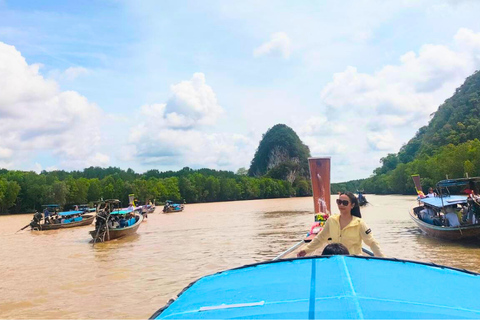 Krabi halvdagsutflykt ekotur Mangrove båttur &amp; Khanap Nam Cave