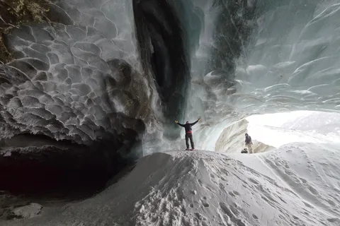Snowshoe Hike to Castner Glacier Ice Cave