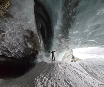 Snowshoe Hike to Castner Glacier Ice Cave