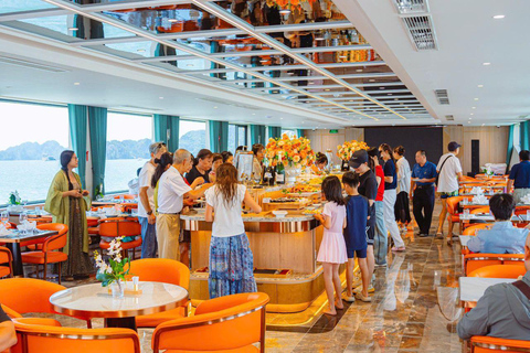Leona 5 stars cruise explores Ha Long Bay extremely safely Leona 5 stars cruise explores Ha Long Bay:Pick up from Hanoi