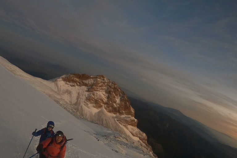 Szczyt Orizaba, północna ściana: Trening u podnóża lodowcaPółnocna ściana Pico de Orizaba: trening u podstawy lodowca