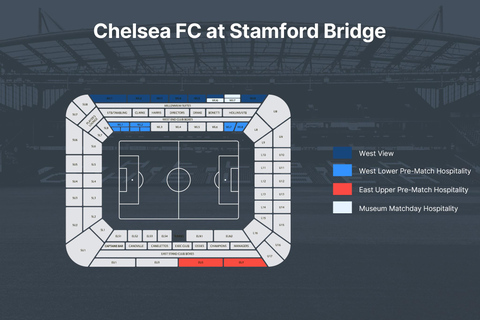 Chelsea FC Match Ticket at Stamford Bridge West View