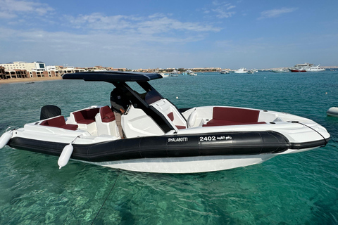 Hurghada: Sporty wodne, łódź bananowa i nurkowanie z rurkąBanan, przejażdżka sofą, nurkowanie z rurką i obserwacja delfinów