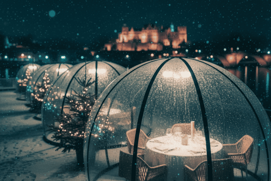 Heidelberg: Privates Iglu-Dinner auf dem Neckar. Foto: GetYourGuide Heidelberg: Privates Iglu-Dinner auf dem Neckar. Foto: GetYourGuide