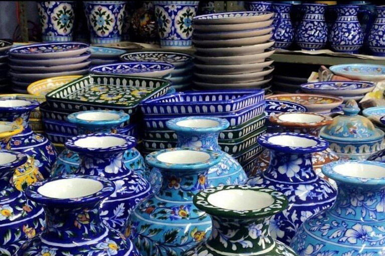 Jaipur Shopping Tour with Blue Pottery &Block Print Workshop Private Tour: Car + Guide