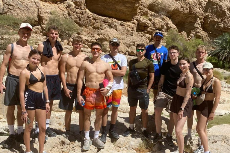Sharing Tour to Wadi Shab Hike, Swim, Cave, Sinkhole, & Fins Shared Wadi Shab Tour - Meeting at Wadi Shab Parking Area