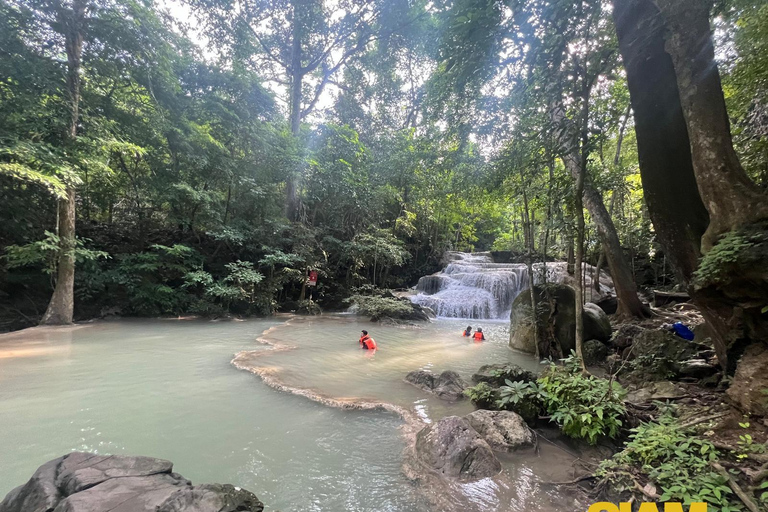 Erawan Wasserfall, River Kwai &amp; Eisenbahn Tour : Von Bangkok ausTour beitreten