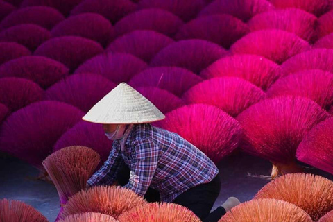 Vanuit Ha Noi: Conische hoed en wierook producerende dorpen tourHele dag: Wierook, Hoeden Maken &amp; Lak Kunst Tour in kleine groep