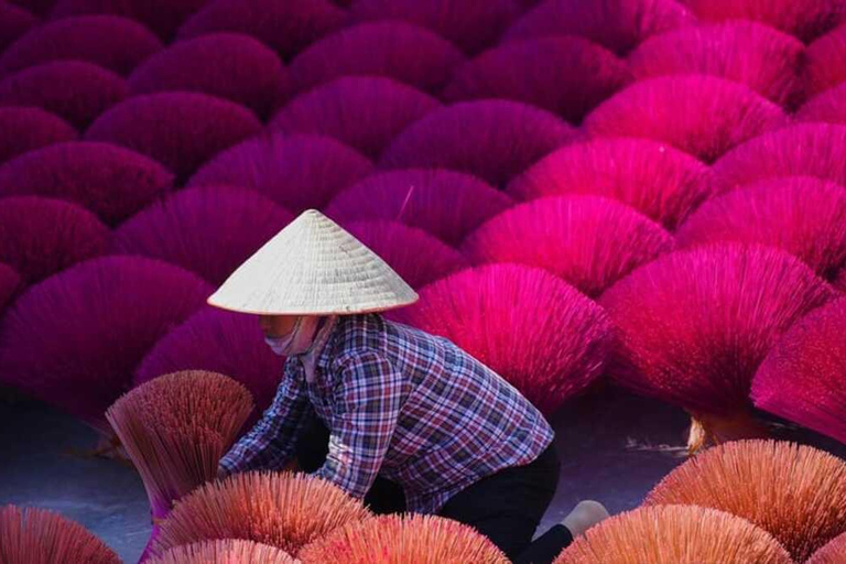 Vanuit Ha Noi: Conische hoed en wierook producerende dorpen tourHele dag: Wierook, Hoeden Maken &amp; Lak Kunst Tour in kleine groep