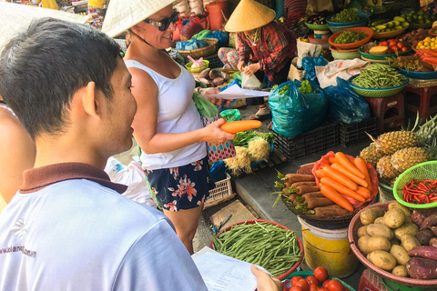 Hoi An: lekcja gotowania z wycieczką po targu i rejsem łodzią z koszem