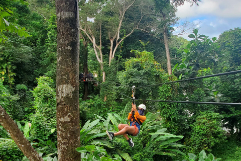 Von San Juan: Zip Line, Fluss und Luquillo Beach Tour