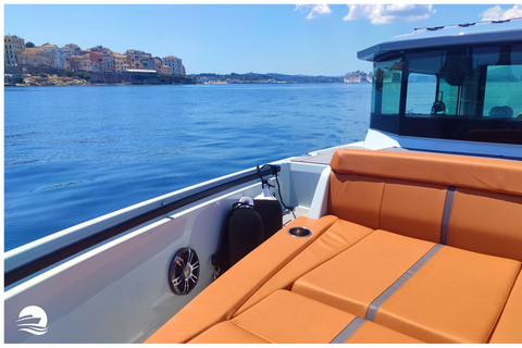 Corfu: Private Yacht Coastal Experience-Yacht Charter/Cruise Romantic Evening,Sunset-3hrs Yacht Private Experience/Cruise