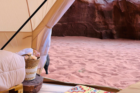 Wadi Rum: Beyond Tourist Route Full Day & Micro-Camp Stay