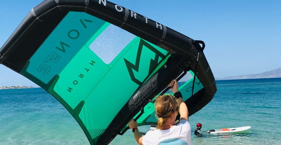 Naxos: Wingfoilling Lessons by Amouditis Kite Center