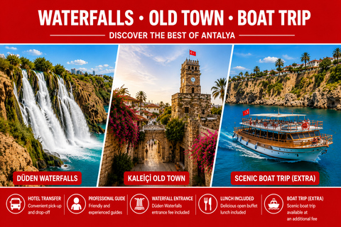 Antalya Old City Tour w/Waterfall, Boat Trip, Cable Car Antalya Old City Tour w/Waterfall & Boat Trip