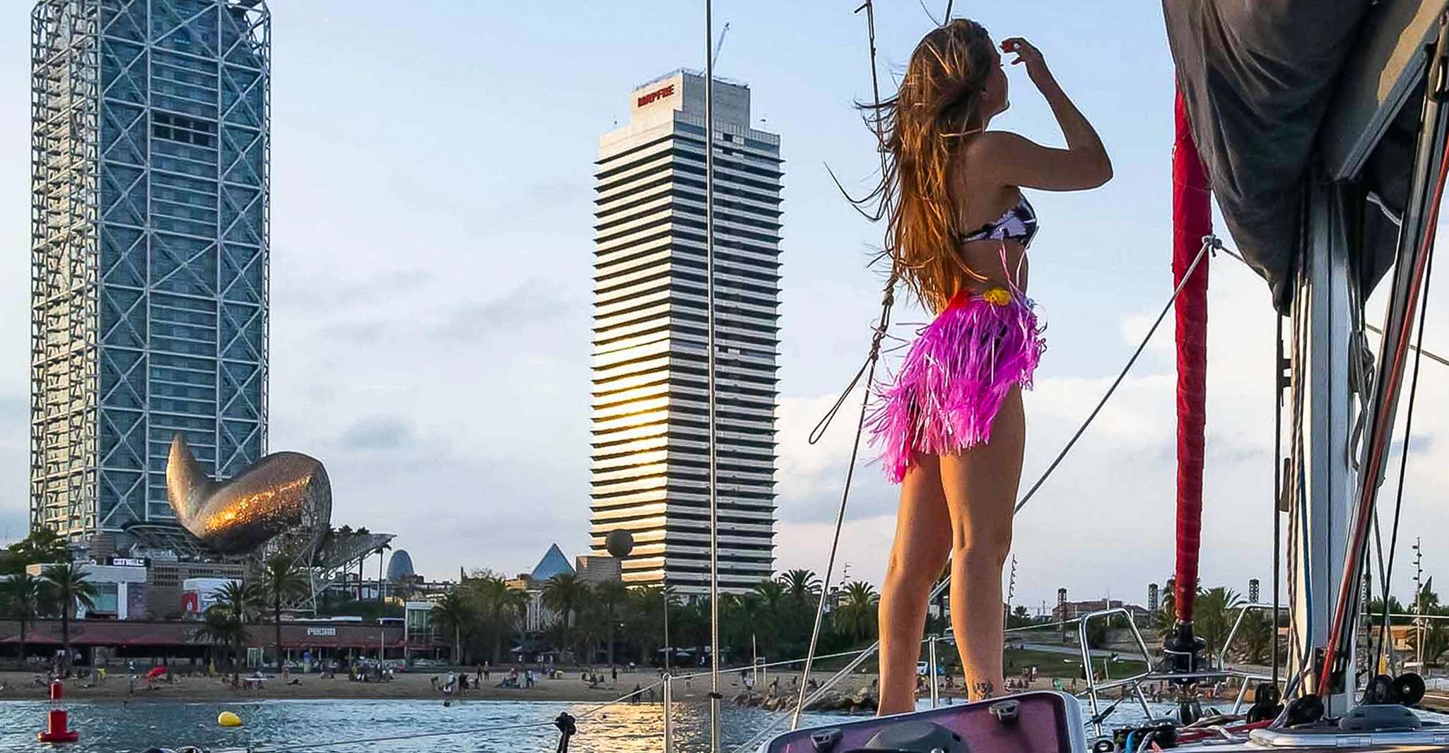 Barcelona: Coastline Boat Trip with Snacks and Cava photo 2