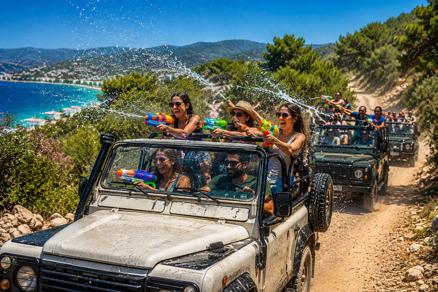 Bodrum: Jeep-Safari, Strand, Schildkrötensee & Wasserschlacht