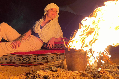 Ksar Ghilaine: Cena al tramonto e notte stellata nel deserto