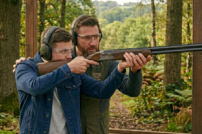 Manchester: Clay Pigeon Shooting Experience 100 Bird round with guide
