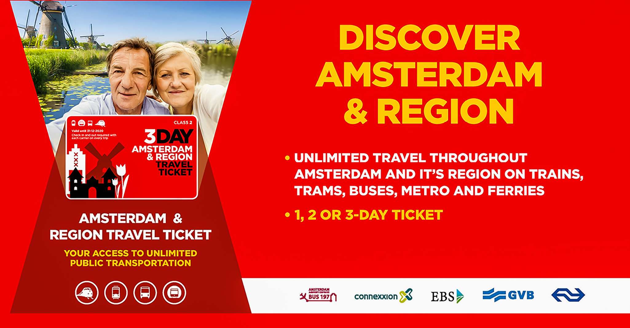 Amsterdam, Amsterdam & Region Travel Ticket for 1-3 Days - Housity