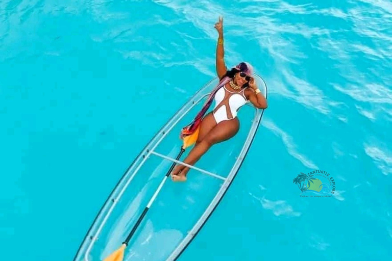 Zanzibar: Transparent Kayak Adventure with Drone Footage Transparent Kayak Adventure with Drone (Pickup included)