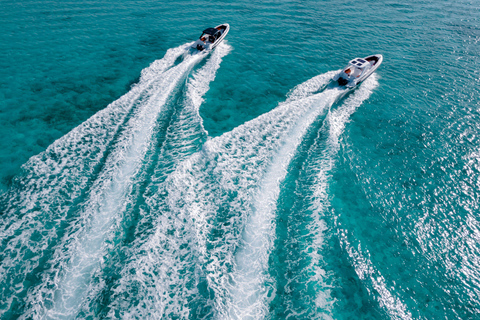 Hurghada: Hula Hula Speedboat mit optionalem Schnorcheln und Mittagessen4-stündige gemeinsame Speedboat-Tour bei Sonnenuntergang mit Transfer