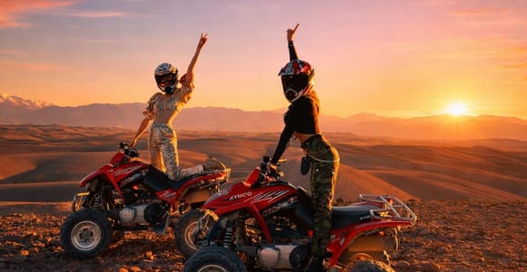 Marrakech : Quad dans le désert d&#39;Agafay, balade à dos de chameau et dîner-spectacle