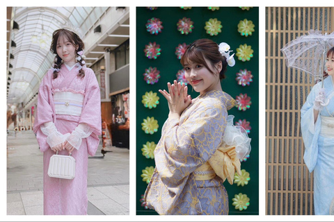 Tokyo: Asakusa Kimono Rental with Hairstyling and Makeup Kimono (Yukata) Experience Package (Men & Children Only)