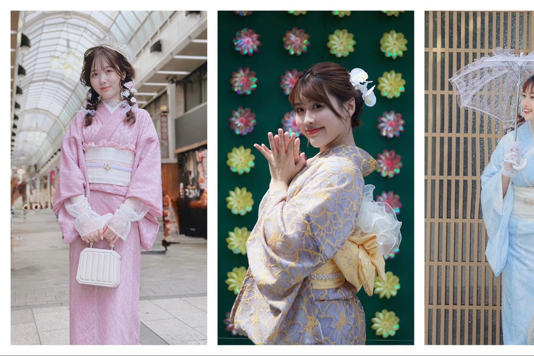 Tokyo: Asakusa Kimono Rental with Hairstyling and Makeup Kimono (Yukata) Experience Package (Men & Children Only)