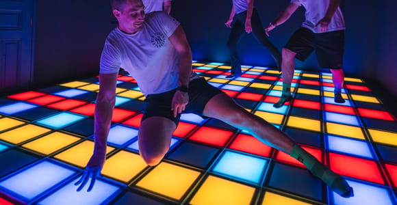Prague: GlowStep Pixel Game - Interactive Game Experience