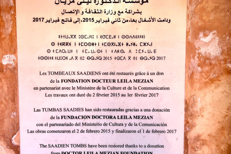 Marrakech Saadian Tombs Entry Ticket with Digital Guide App