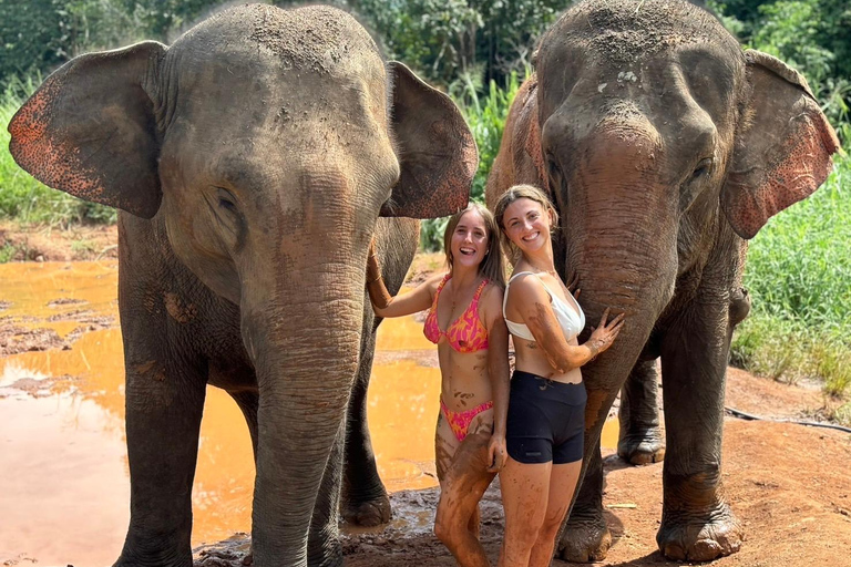 Chiang Mai: Santuario degli elefanti, cascata e tour di raftingServizio di prelievo in hotel