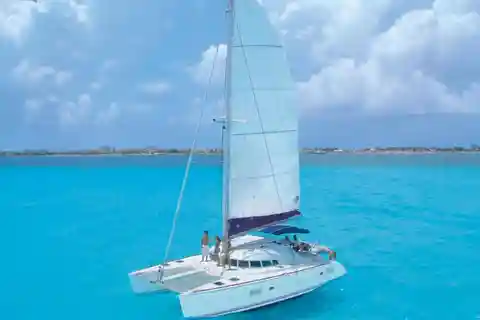 Catamaran vers l'île de Mujeres