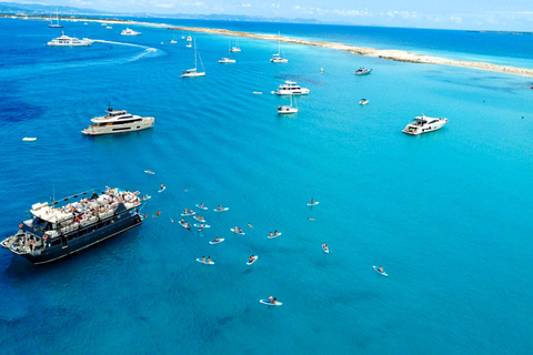 Ibiza: Formentera Boat with Open Bar, 3 meals & Sunset Party ADVANCE: Standard selection of food & open bar option