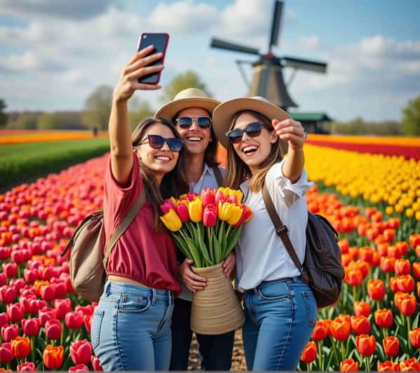 Amsterdam: tour di 1 giorno ai giardini di tulipani di Keukenhof e a Zaanse Schans