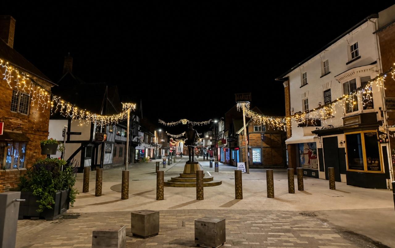 Historischer Rundgang durch Stratford Upon Avon mit weihnachtlichem Glanz