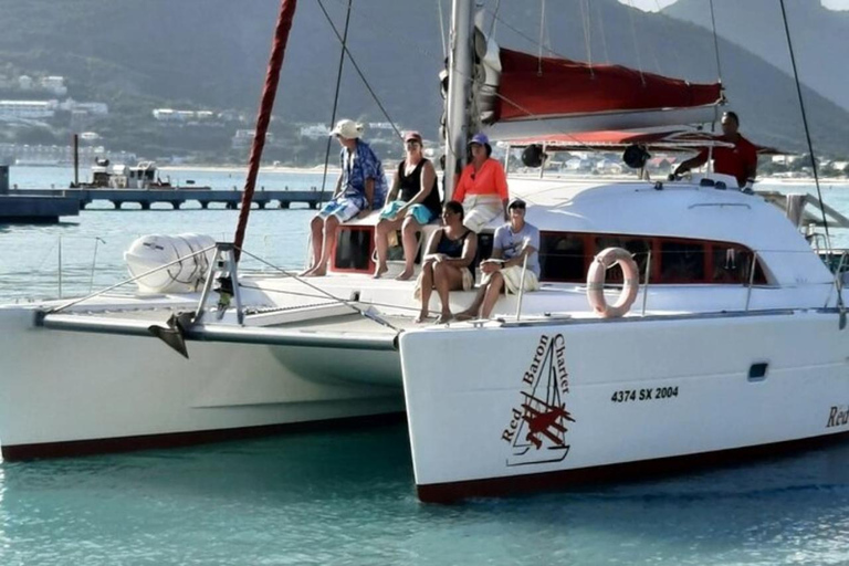 Philipsburg: Private Luxury Catamaran Day Charter Small Group (max 8 travelers)