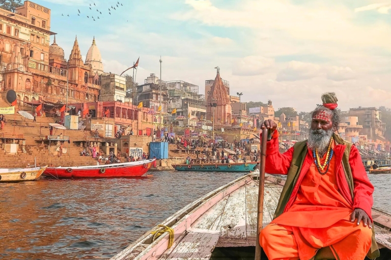 Varanasi: wycieczka z przewodnikiem po Varanasi i Sarnath samochodem ACSamochód + przewodnik + wejście + lunch + rejs łodzią