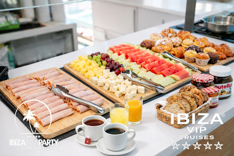 Ibiza: Formentera VIP Boat Paella, BBQ, OpenBar, DJ & Sunset BASIC TICKET with 5h Open Bar & Breakfast