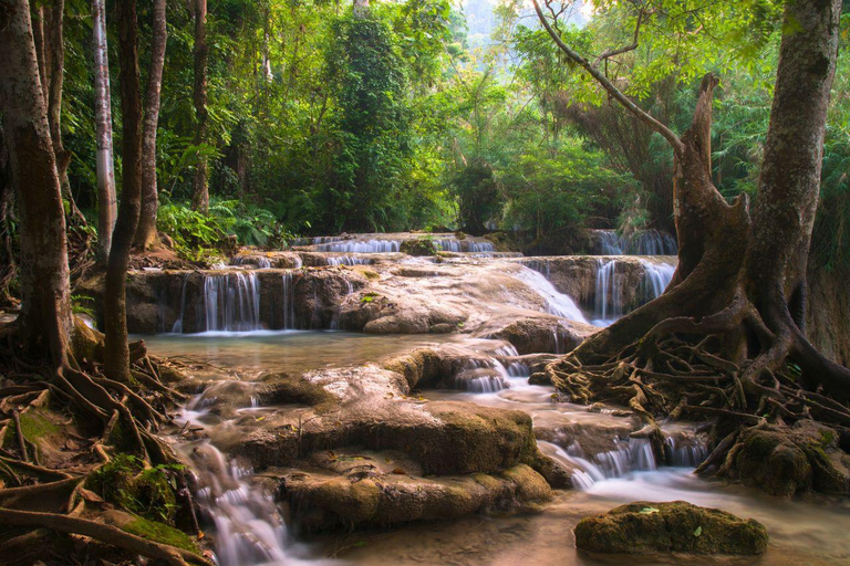 Luang Prabang: Alms Giving & Kuang Si Waterfall Private Tour
