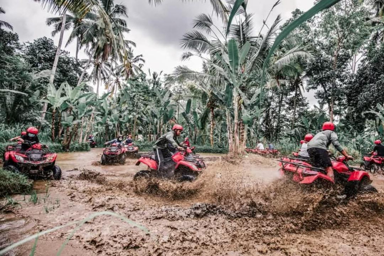 Ubud: Avventura in ATV nella giungla, tunnel della cascata di Bali e pranzoDoppia; ATV Quad Biking - con trasferimenti