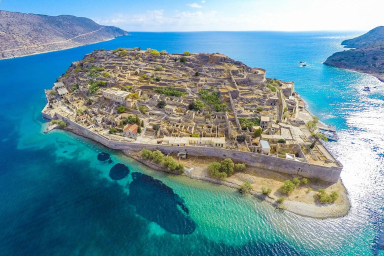 Elounda: Spinalonga Guided Boat Tour with BBQ and Swimming